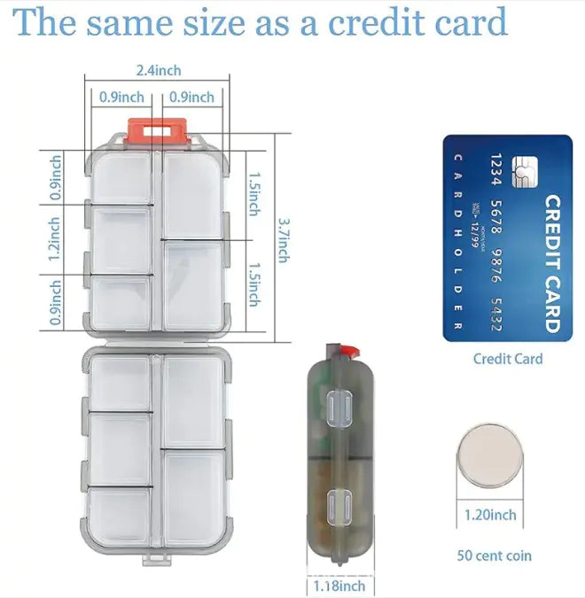 10-Slot Pill Compartment Organizer
