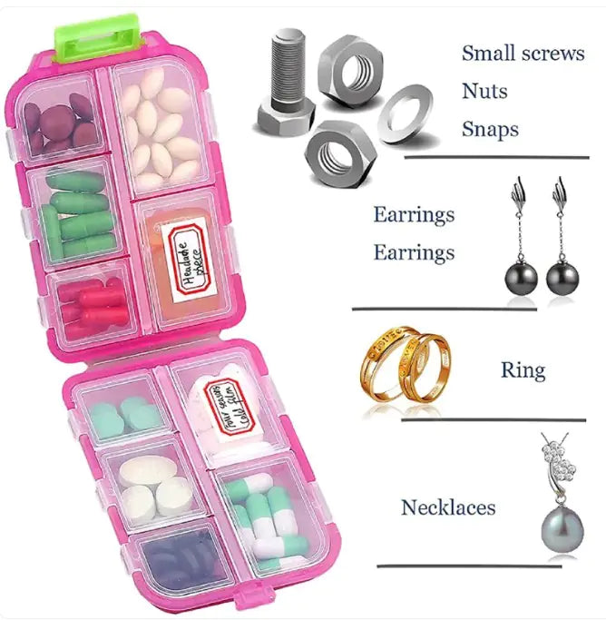 10-Slot Pill Compartment Organizer